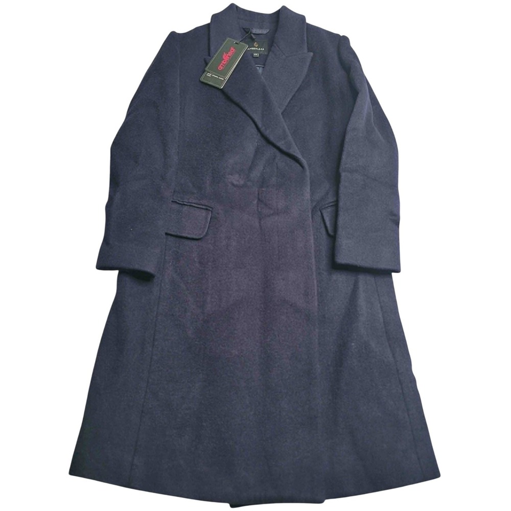 NEW AmberLeaf Women's‎ Trench Coat Navy Blue XS Winter Preppy